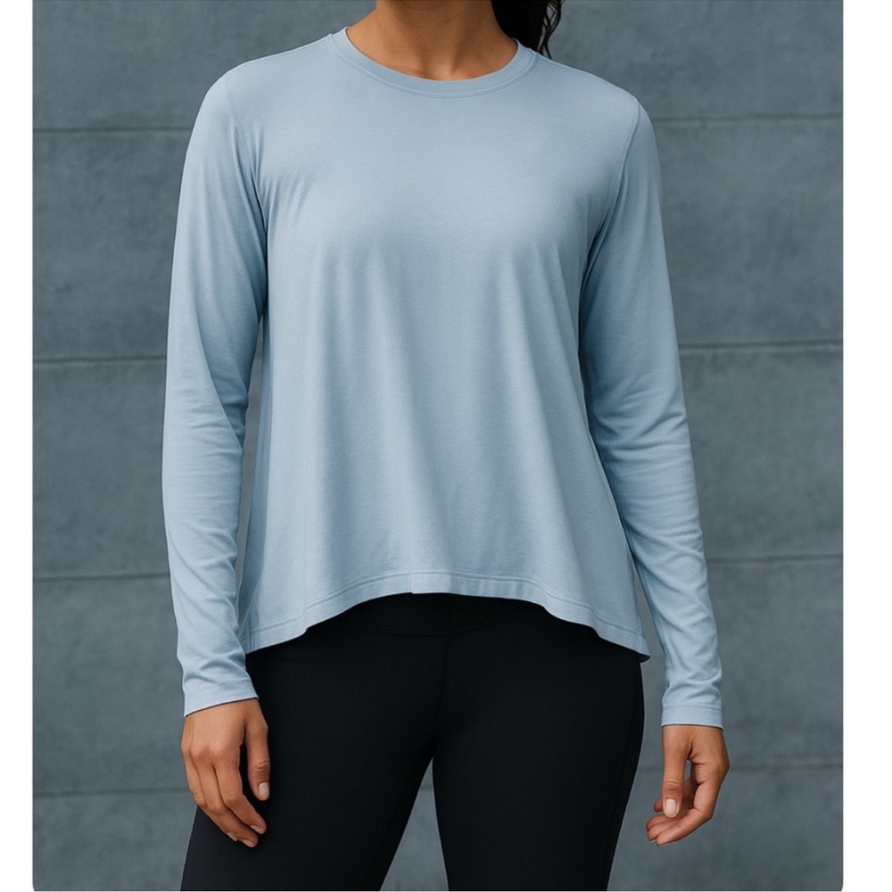 Lululemon Modal Relaxed-Fit Lounge Long-Sleeve Shirt size 8 starch blue nwt